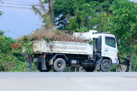 CHIANGMAI, THAILAND - MAY 8 2014   Private 6 wheel Dump Truck  Photo at road no 121 about 8 km from downtown Chiangmai, thailand  のeditorial素材