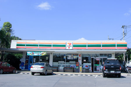 CHIANGMAI, THAILAND - NOVEMBER 14 2014: 7-11 store in Ptt Oil station. Location on road no.1101...