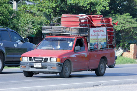 CHIANGMAI , THAILAND -NOVEMBER 20 2014: Mini truck of Yupin service. For rent chair and table. Photo...