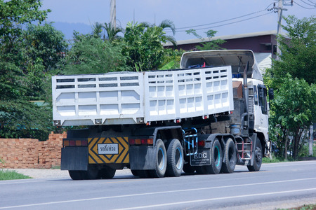 CHIANGMAI , THAILAND - NOVEMBER 26 2014: Private dump truck. Photo at road no.121 about 8 km from downtown Chiangmai, thailand.のeditorial素材