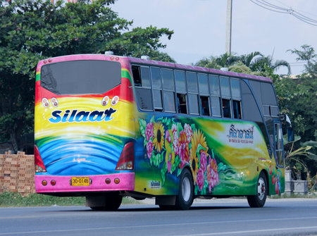 CHIANGMAI, THAILAND - DECEMBER  8 2014:  Travel bus of Silaat Transport Company.  Photo at road...