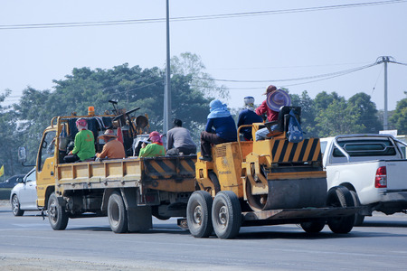 CHIANGMAI, THAILAND - DECEMBER  23 2014:  Garden truck of Department of Highways. .  Photo at road no.1001 about 8 km from downtown Chiangmai, thailand.のeditorial素材