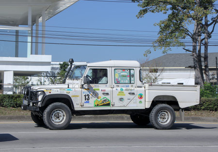 CHIANGMAI, THAILAND -JANUARY 13 2015: Old Private Land Rover Truck. Photo at road no.1001 about 8 km...