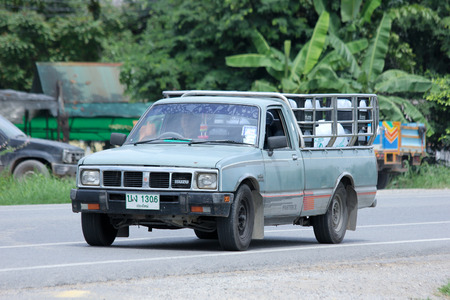 CHIANGMAI , THAILAND - AUGUST 6 2015:  Drinking water delivery Pickup truck of Sahagorn company. Photo at road no.121 about 8 km from downtown Chiangmai, thailand.のeditorial素材
