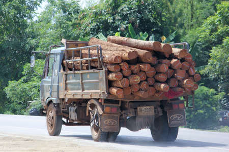 CHIANGMAI, THAILAND -AUGUST 10 2015:  Truck of Thailand Forest Industry Organization. Photo at road no 121 about 8 km from downtown Chiangmai, thailand.のeditorial素材