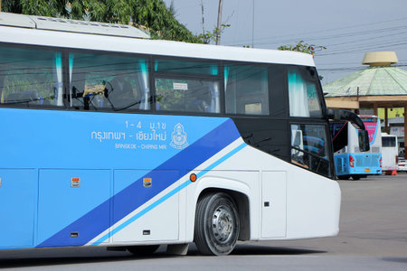 CHIANGMAI, THAILAND -SEPTEMBER 26 2015: Bus of Blue9 band, Sub Brand from Greenbus Company. Route...