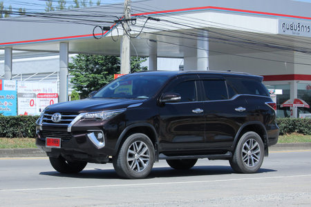CHIANGMAI, THAILAND -OCTOBER  15 2015:  Private suv car, Toyota Fortuner. Photo at road no 121 about...