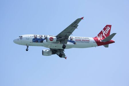 CHIANGMAI, THAILAND -DECEMBER 16 2015:  HS-ABC Airbus A320-200 of Thaiairasia. landing to Chiangmai airport from Bangkok Suvarnabhumi.のeditorial素材