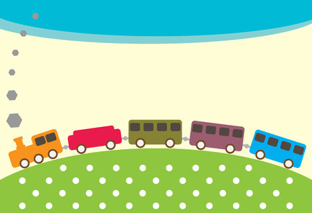 Vintage Steam Train patternのイラスト素材