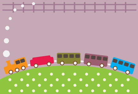 Vintage Steam Train patternのイラスト素材