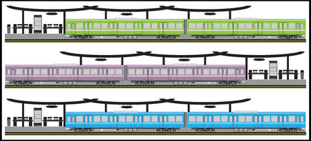 Diesel Railcar trainのイラスト素材