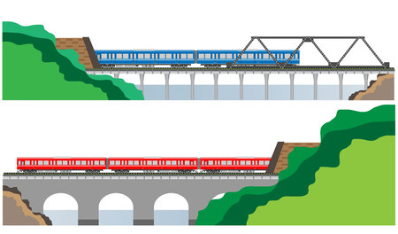 Diesel Railcar train and tunnelのイラスト素材