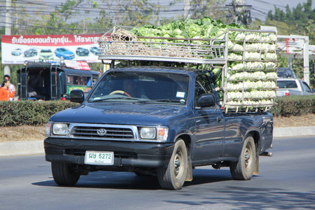 CHIANGMAI, THAILAND -JANUARY 21 2016:   Private Cargo truck. Photo at road no.1001 about 8 km from...