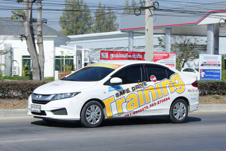 CHIANGMAI, THAILAND -JANUARY 21 2016:  Honda City of Save Drive Driving School. Photo at road no.1001 about 8 km from downtown Chiangmai, thailand.のeditorial素材