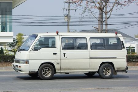 CHIANGMAI, THAILAND -FEBRUARY 25 2016:   Private Nissan Urvan Van for rent to Travel. Photo at road no.1001 about 8 km from downtown Chiangmai, thailand.のeditorial素材