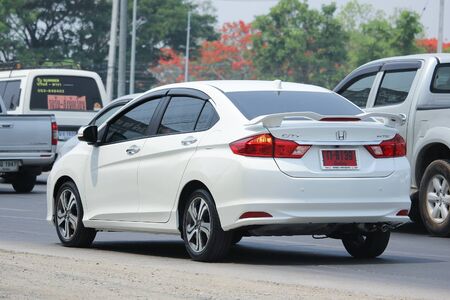 CHIANGMAI, THAILAND -APRIL 29 2016:  Private City Car, Honda City. On road no.1001, 8 km from Chiangmai city.のeditorial素材