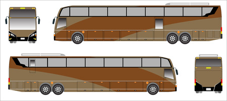 Modern Long bus vector, Colour sporty busのイラスト素材
