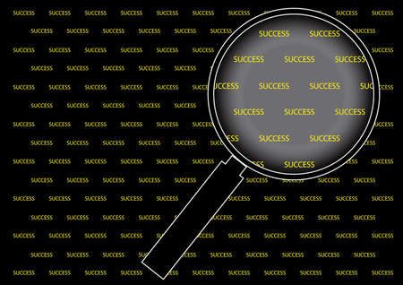 Magnifying glass with success wordのイラスト素材