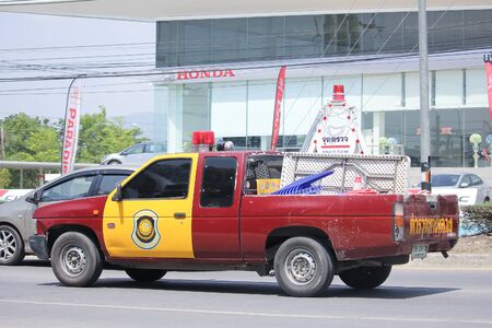 CHIANGMAI, THAILAND -MAY 28 2016:  Highway Police Car. Photo at road no.121 about 8 km from downtown Chiangmai, thailand.のeditorial素材