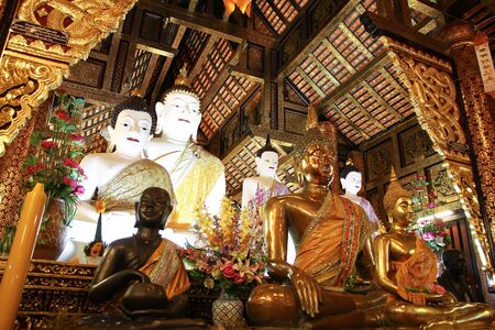 CHIANGMAI, THAILAND -JULY 11 2016:  White Buddha statue in Inthakhin Sadue Muang Temple, Center on city Location Near Three Kings Monument.のeditorial素材