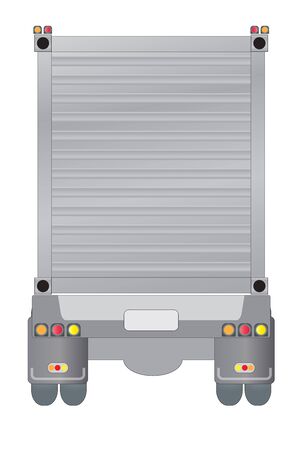 Back view of  Container Cargo on trailer truckのイラスト素材