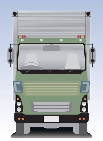 Front view of Modern Cargo truck with Containerのイラスト素材