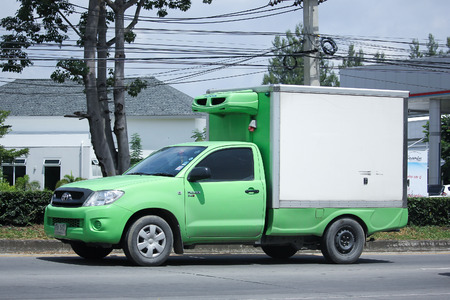 CHIANGMAI, THAILAND -AUGUST 10 2016:   Private Pick up container truck.  On road no.1001, 8 km from Chiangmai Business Area.のeditorial素材