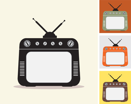 Set of Vintage television  Vector Illustrationのイラスト素材