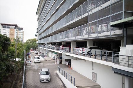 CHIANGMAI, THAILAND -JANUARY 11 2017: Parking Building of Suandok Park. For Sick people. Photo at Maharaj Nakorn Chiang Mai Hospital.のeditorial素材