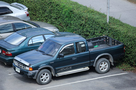 CHIANG MAI, THAILAND -DECEMBER 4 2016: Private Pickup car, Ford Ranger.  On Parking Area, Chiangmai...