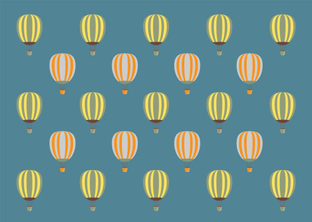 Hot Air Balloon with blue sky background vectorのイラスト素材