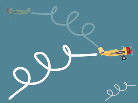 Vintage turboprop Airplane in Colour Background Vector Illustrationのイラスト素材