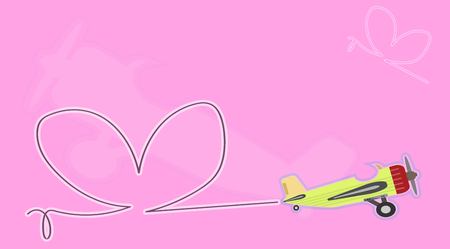Vintage Old turboprop Airplane in concept of Love Vector Illustrationのイラスト素材