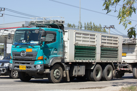 CHIANG MAI, THAILAND -JANUARY 22 2017:  Hino Cargo Truck of Thep Pradit Transport. On road no.1001, 8 km from Chiangmai city.のeditorial素材
