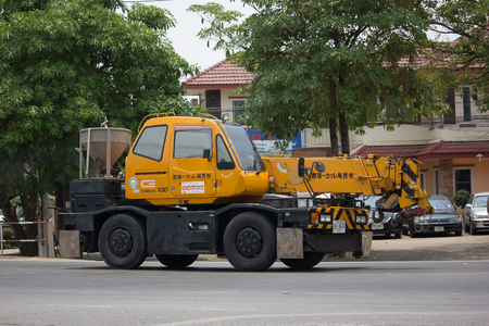 CHIANG MAI, THAILAND -APRIL 23 2017:  Private TADANO Crevo 100 Crane Truck. Photo at road no 121 about 8 km from downtown Chiangmai, thailand.のeditorial素材