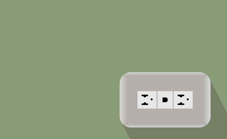 Plug on Colour wall vector and illustrationのイラスト素材