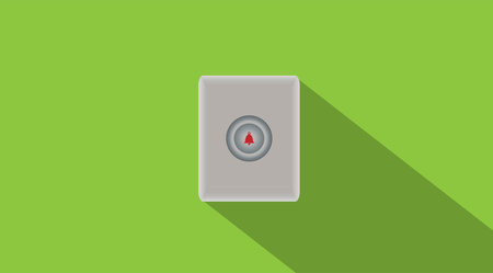 Doorbell button with space background vector illustration
