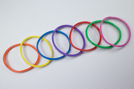 Colour of Rubber Band  isolated on white background