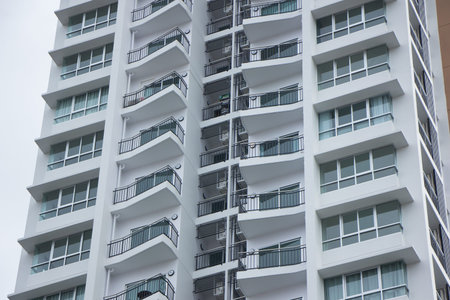 High Building Apartment with cloudy sky background