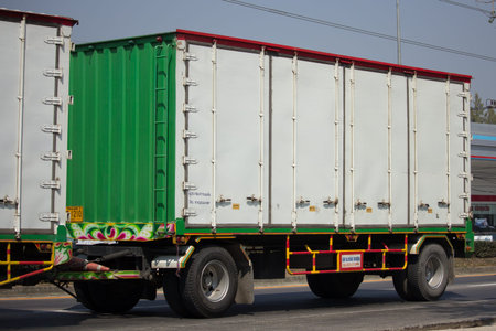 CHIANG MAI, THAILAND -FEBRUARY 20 2017: Isuzu FTZ240 Container Truck and Trailer PPL Logistic...
