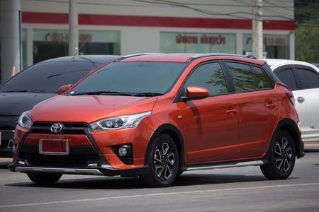 CHIANG MAI, THAILAND - APRIL 21 2017: Private car toyota Yaris Eco Car. TRD Sportivo. Photo at road no 121 about 8 km from downtown Chiangmai thailand.のeditorial素材