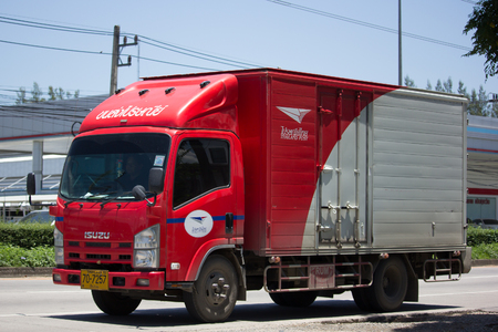 CHIANG MAI, THAILAND - JULY 27  2017:   Truck of Thailand Post. Photo at road no.121 about 8 km from downtown Chiangmai, thailand.のeditorial素材
