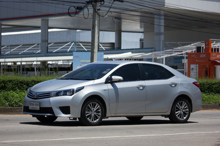 CHIANG MAI, THAILAND - JULY 27  2017:  Private car, Toyota Corolla Altis. Eleventh generation. On road no.1001, 8 km from Chiangmai city.のeditorial素材
