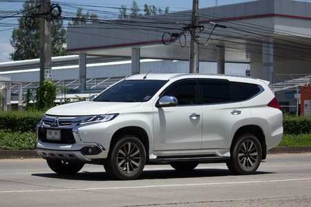 CHIANG MAI, THAILAND - JULY 27  2017:   Private Mitsubishi Pajero Suv Car. On road no.1001 8 km from Chiangmai city.のeditorial素材
