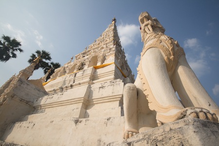White Triangle Pagoda at  Wat Chedi Liam in Historic city or  Wiang Kum Kam in Chiangmaiのeditorial素材