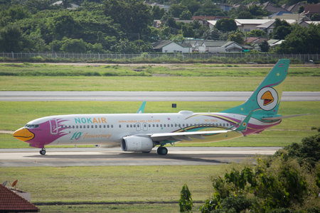 CHIANG MAI, THAILAND - AUGUEST 23  2017: HS-DBQ Boeing 737-800 of NokAir ( Low-cost Airline ),...