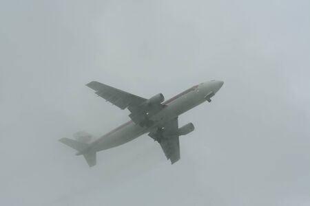 CHIANGMAI , THAILAND- DECEMBER 9 2008: HS-TAT Airbus A300-600R of Thai airway cancel landing to Go Around at Chiangmai airport Flight from Bangkok Suvarnabhumi.のeditorial素材