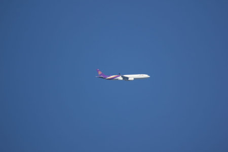 CHIANG MAI, THAILAND -NOVEMBER 18 2017: HS-TER Airbus A330-300 of Thai Airway. Take off from...