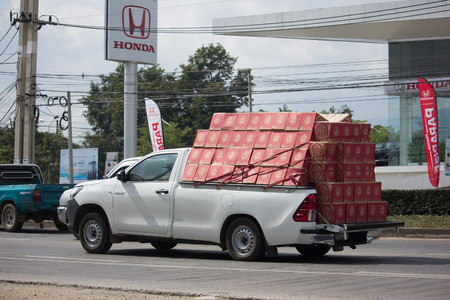 CHIANG MAI, THAILAND -NOVEMBER 28 2017: Private Pickup Truck Car Toyota Hilux Revo. On road no.1001, 8 km from Chiangmai city.のeditorial素材