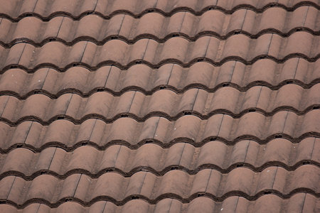 Cluse up of Old Roof Tiles of House